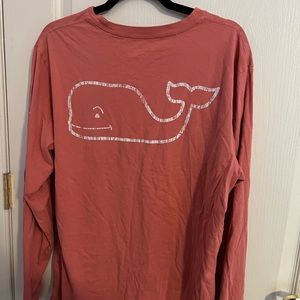 Pink Distressed Logo Vineyard Vines Long Sleeve Tee
